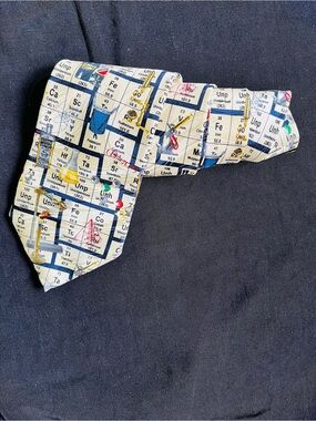 58 x 3.75” Museum Artifacts silk necktie, periodic table, chemistry science nerd
